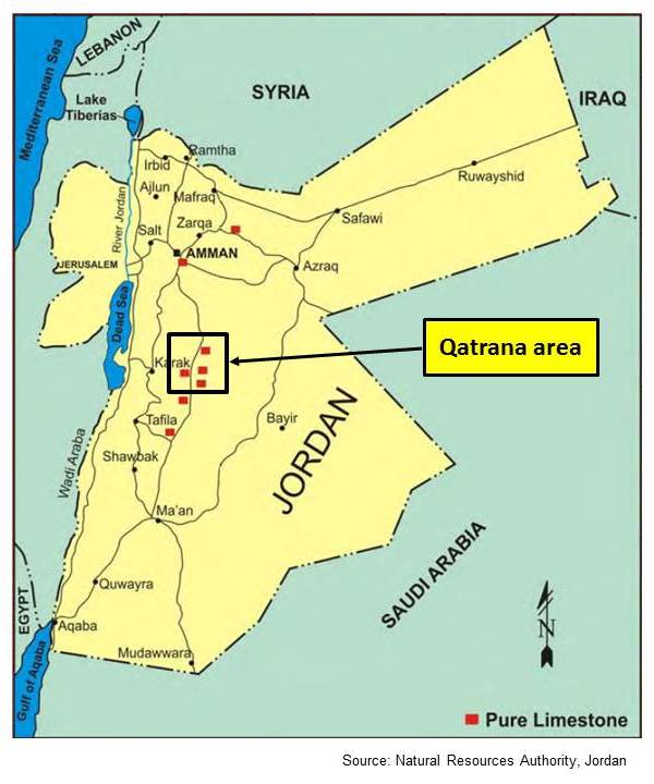 Jordan limestone map