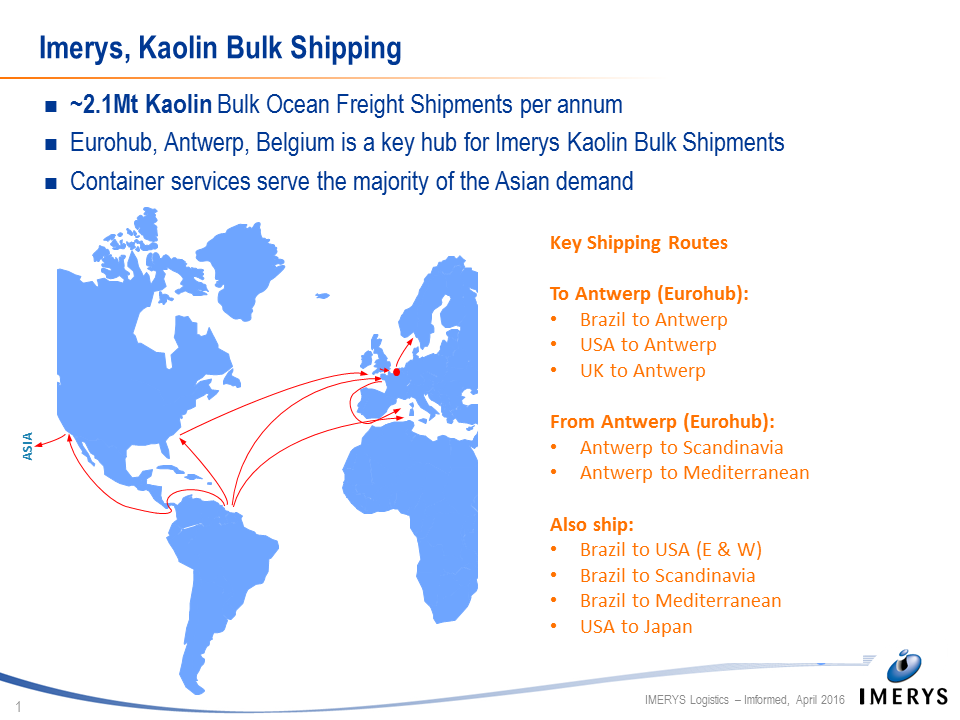 Imerys, Kaolin Bulk Shipping