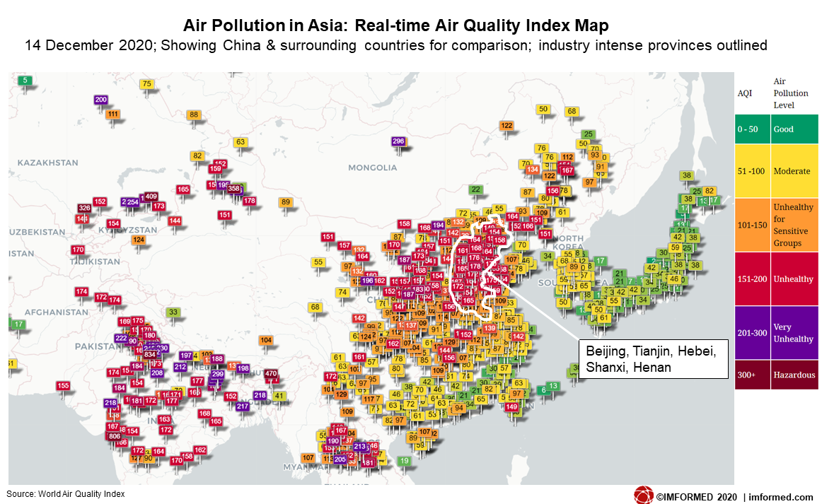 China pollution map